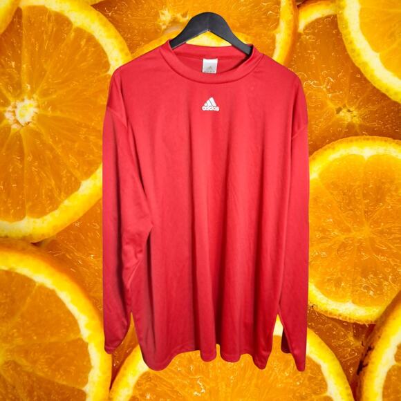 adidas Men's Red‎ Amplifier Long Sleeve Crew Neck Athletic T-Shirt Size 3XL - Picture 1 of 5